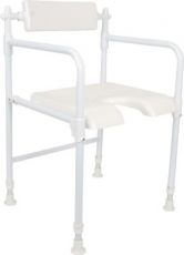 White aluminium folding shower chair 